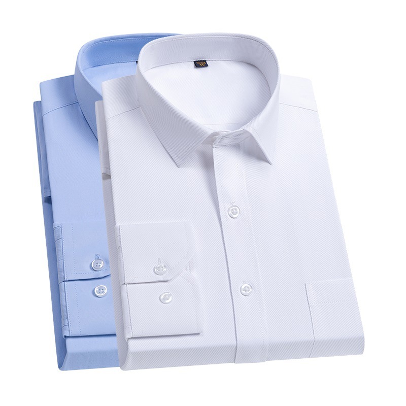 Shirt men's long-sleeved white shirt business solid color cotton breathable shirt young and middle-aged professional wear formal wear Korean style work wear