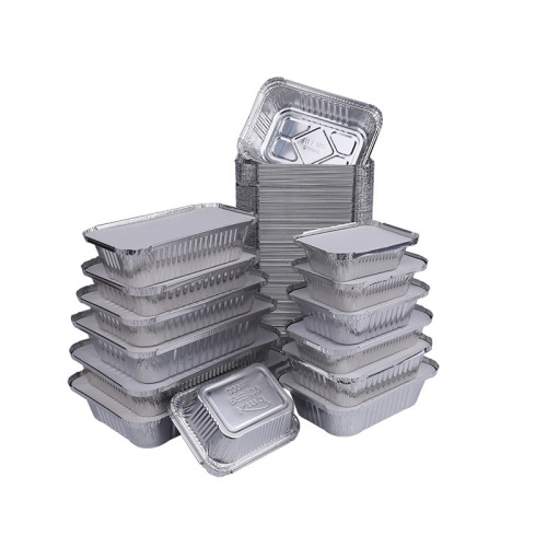 Tin foil box oven barbecue commercial rectangular tin foil bowls and plates tin foil packaging disposable aluminum foil thermal insulation lunch box