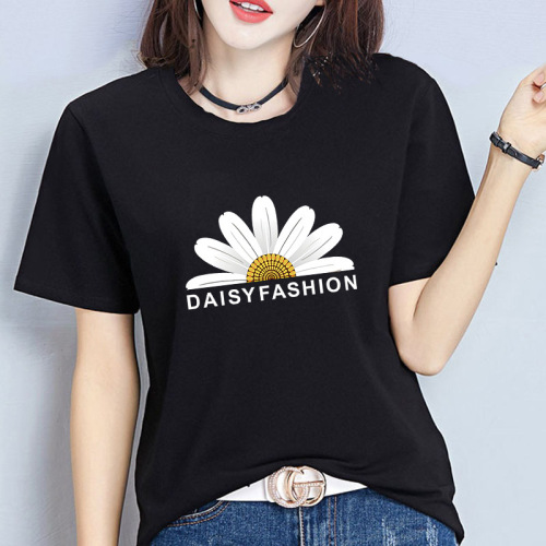 Summer new loose round neck printed short-sleeved T-shirt ins trendy Korean Harajuku style half-sleeved top