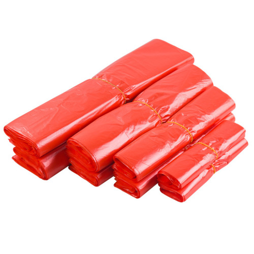 Red plastic vest bag supermarket store shopping market vegetable and fruit portable food grade plastic bag wholesale