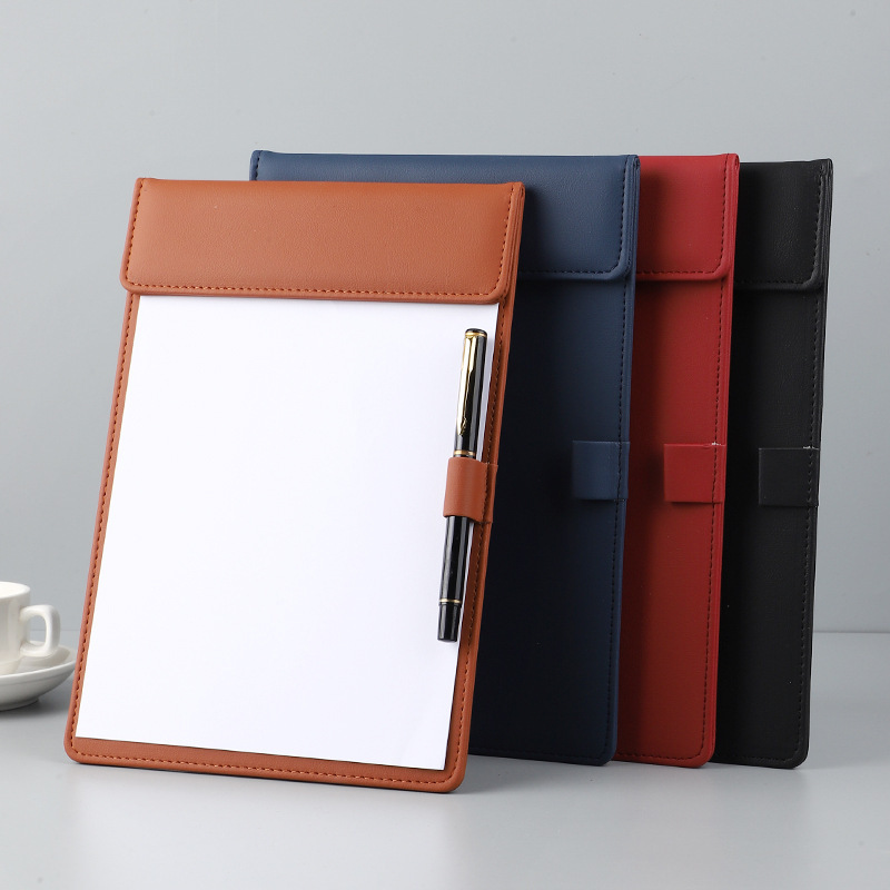 Magnetic suction a4 leather folder file splint writing pad clip file clip office clip file clip signature pad
