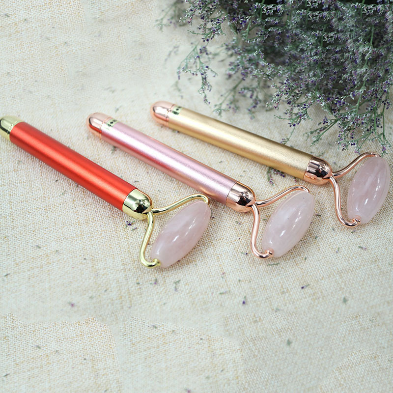 Beauty instrument facial massager natural powder crystal roller jade gold stick 24k beauty stick shrink pores artifact