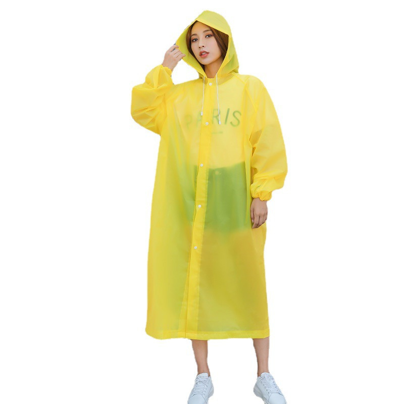 Wholesale non-disposable raincoat EVA fashionable adult outdoor hiking travel portable thickened long one-piece raincoat