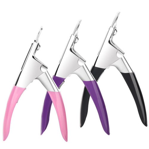 Nail art one-word scissors U-shaped flat nail scissors diy French trimming scissors phototherapy nail extension nail clipper tool