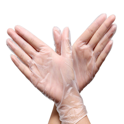 Disposable PVC gloves transparent powder-free PE bags for catering and household cleaning labor protection gloves 100 pieces/bag