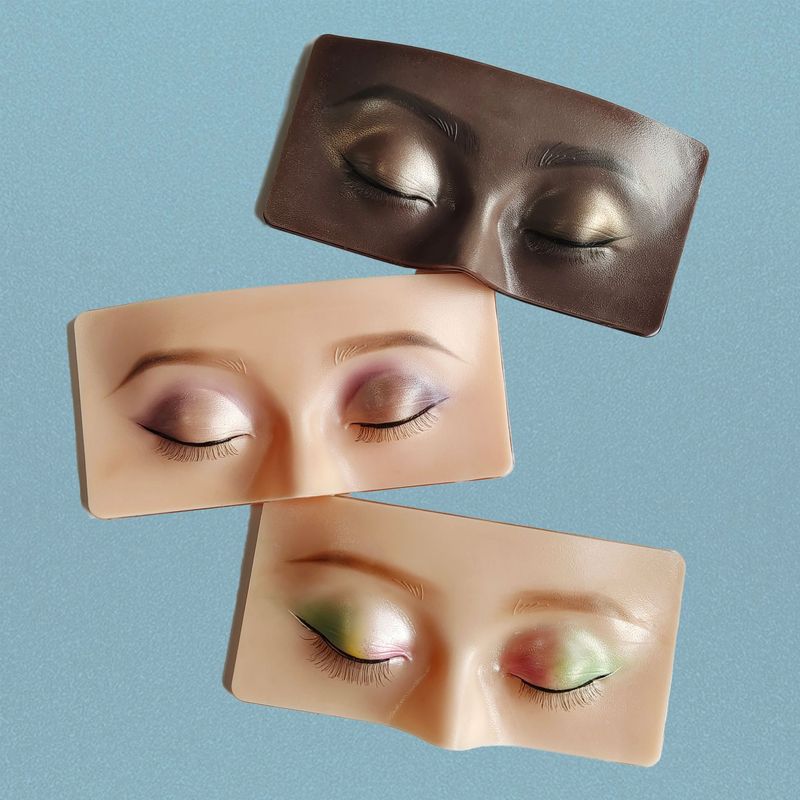 Yunmian professional eyebrow makeup practice board for cross-border beginners to learn to draw eyebrows and apply false eyelashes to the model with eyes closed