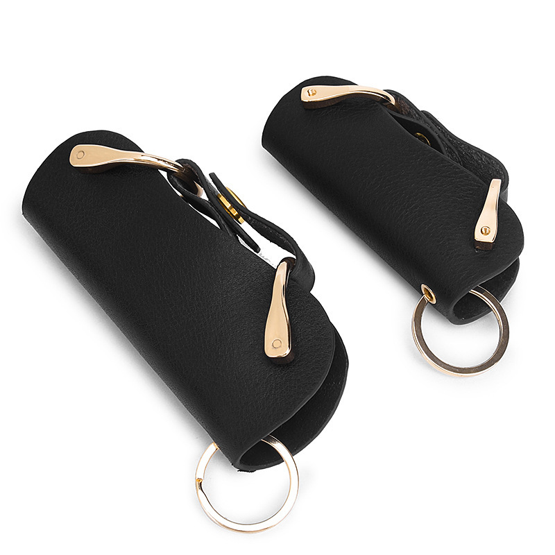 Source factory creative top-grain leather key bag handmade key storage bag genuine leather car key bag factory direct sale