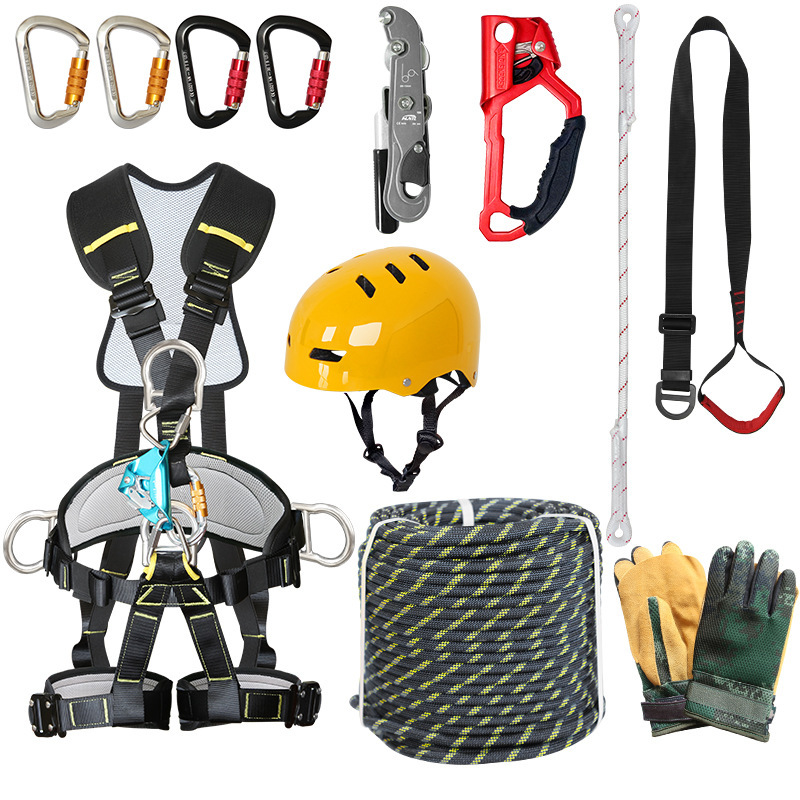 Outdoor climbing rope climbing equipment air-conditioning special high-altitude safety rope ascending and descending set rope rescue escape