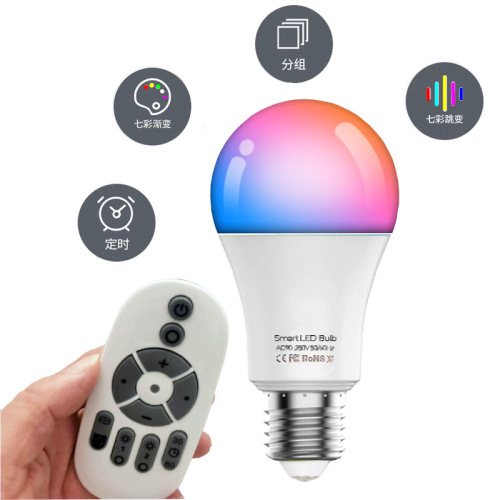 WIFI smart light bulb Alexa Google voice control remote control control Tuya RGBCW dimming and color matching