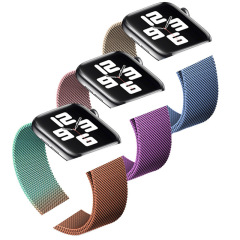 Suitable for Apple Huawei watch applewatch Milanese iwatch braided stainless steel magnetic buckle strap