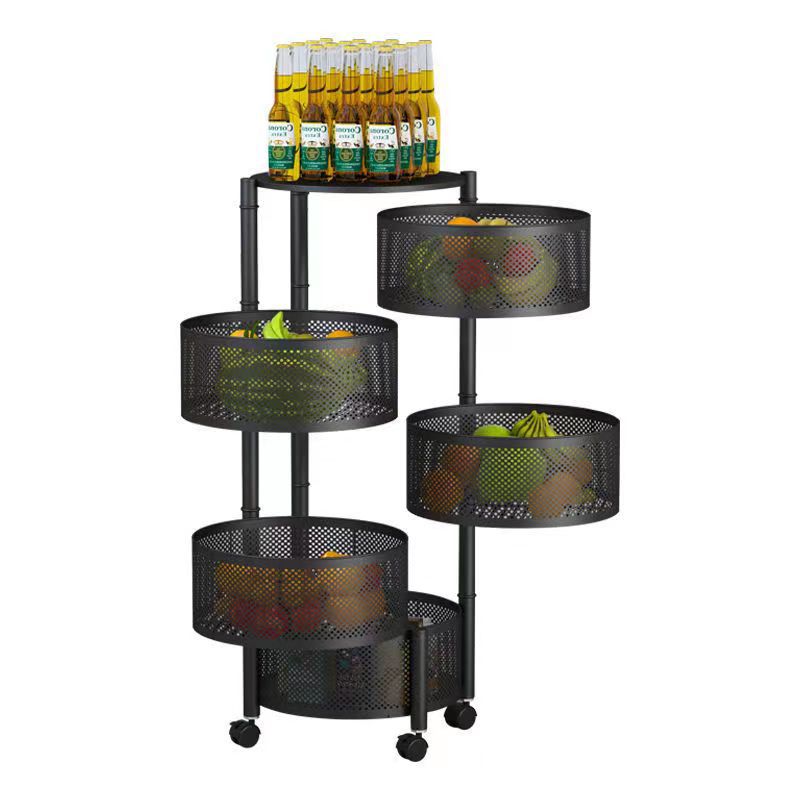 Multi-layer storage rack kitchen vegetable breathable storage rack household floor-standing fruit storage rack removable trolley