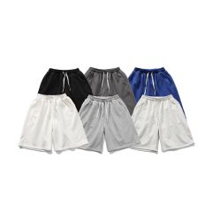 Summer new trendy loose sports style casual shorts for men and women, solid color, simple and versatile, straight-leg five-quarter pants