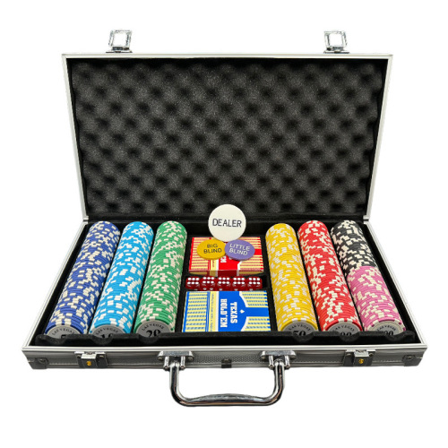 Texas Hold'em Poker Chip Set Crown Clay Mahjong Card Room Special Chip Coin High-end Aluminum Box Texas Poker Tablecloth