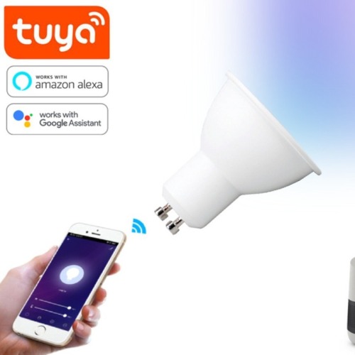 Tuya wifi smart lamp cup GU10RGBCW full color dimming voice controlled spotlight Alexa voice manufacturer