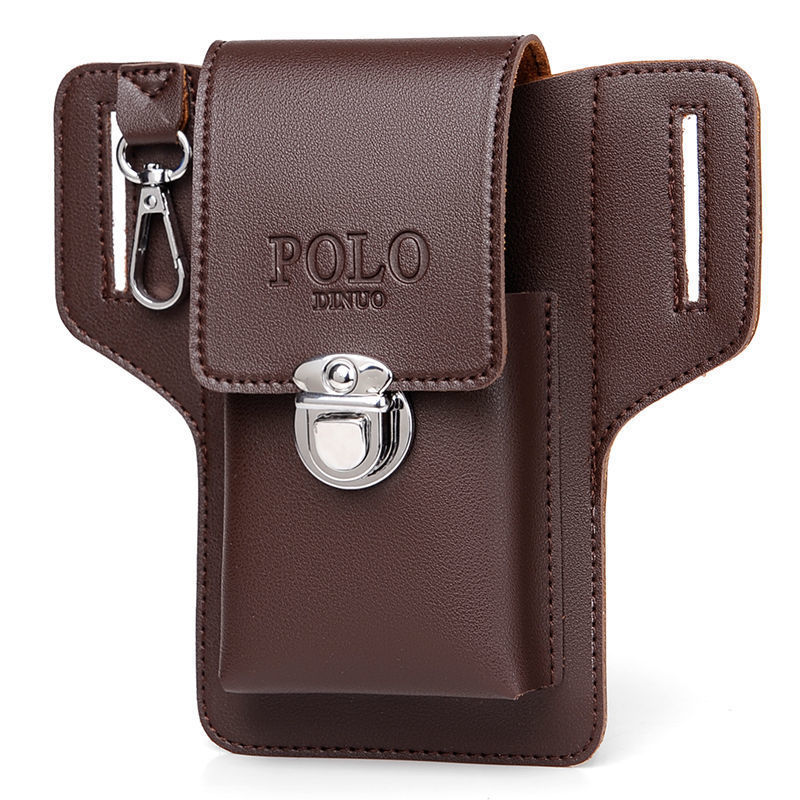 Genuine cowhide mobile phone waist bag new multi-functional belt hanging key mobile phone case mobile phone bag construction site work bag