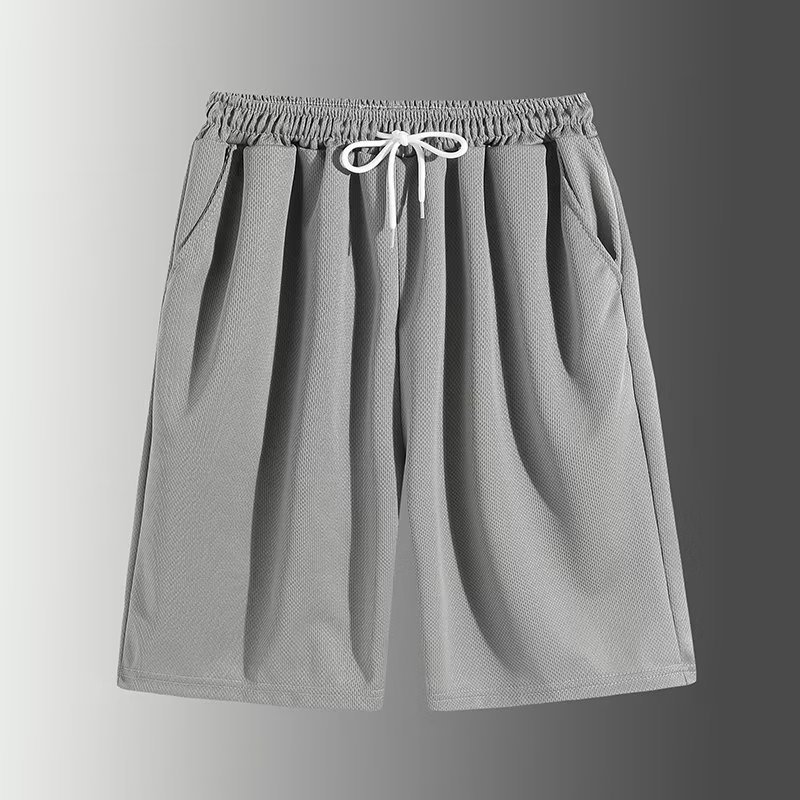 Full size quick-drying shorts men's summer ice silk thin air-conditioned breathable five-point pants mesh casual sports pants