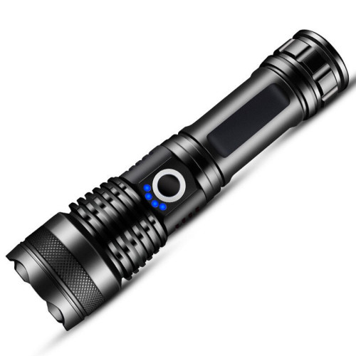 Cross-border flashlight XHP50 retractable aluminum alloy P70 rechargeable outdoor lighting waterproof portable P90 strong light flashlight