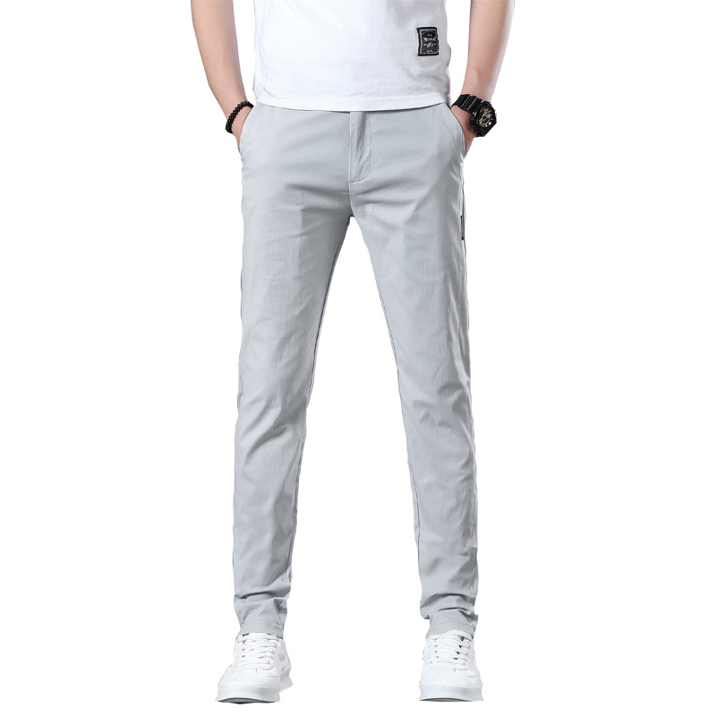 2024 Summer Ice Silk Casual Pants Men's Ultra-Thin Stretch Pants Korean Style Youth Fashion Sports Pants