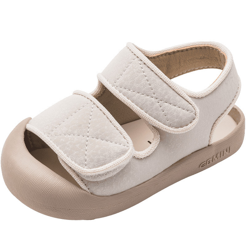 EBMINI sandals 1-3 years old baby soft-soled toddler shoes children's anti-kick toe shoes boys' cool shoes