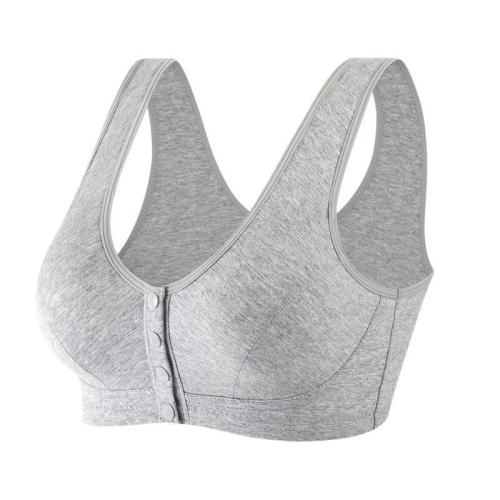 Mother's underwear, vest-style front-open buckle, rimless bra, breathable, middle-aged and elderly women's large size thin bra for the elderly