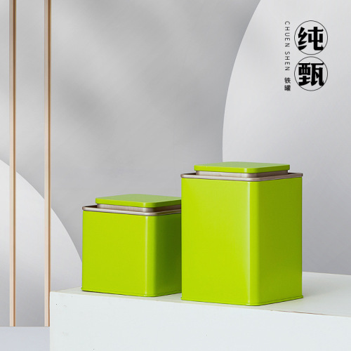 Small universal square two-pack tinplate tea can black tea green tea white tea metal tea can iron can empty box