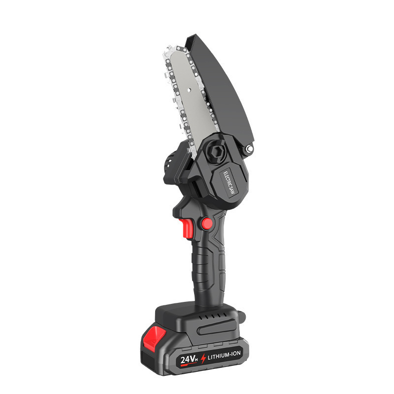 Cross-border rechargeable electric chain saw household small handheld lithium chainsaw outdoor logging and garden sawing trees without gasoline