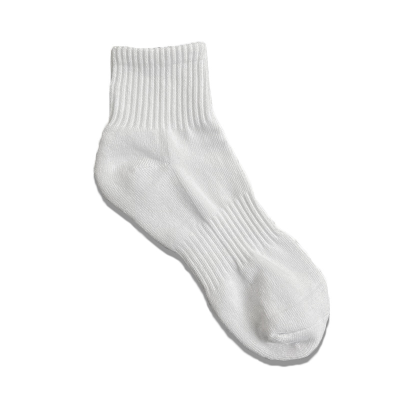 White terry socks men's mid-calf solid color long basketball socks autumn and winter towel bottom thickened badminton sports socks high tube