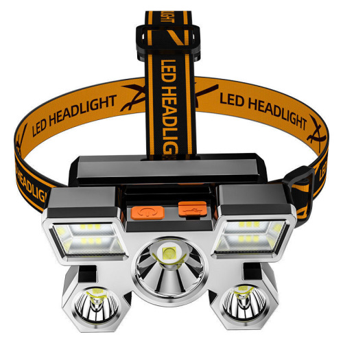 Headlamp strong light charging super bright led five-core outdoor long-range night fishing lamp head-mounted miner's lamp flashlight