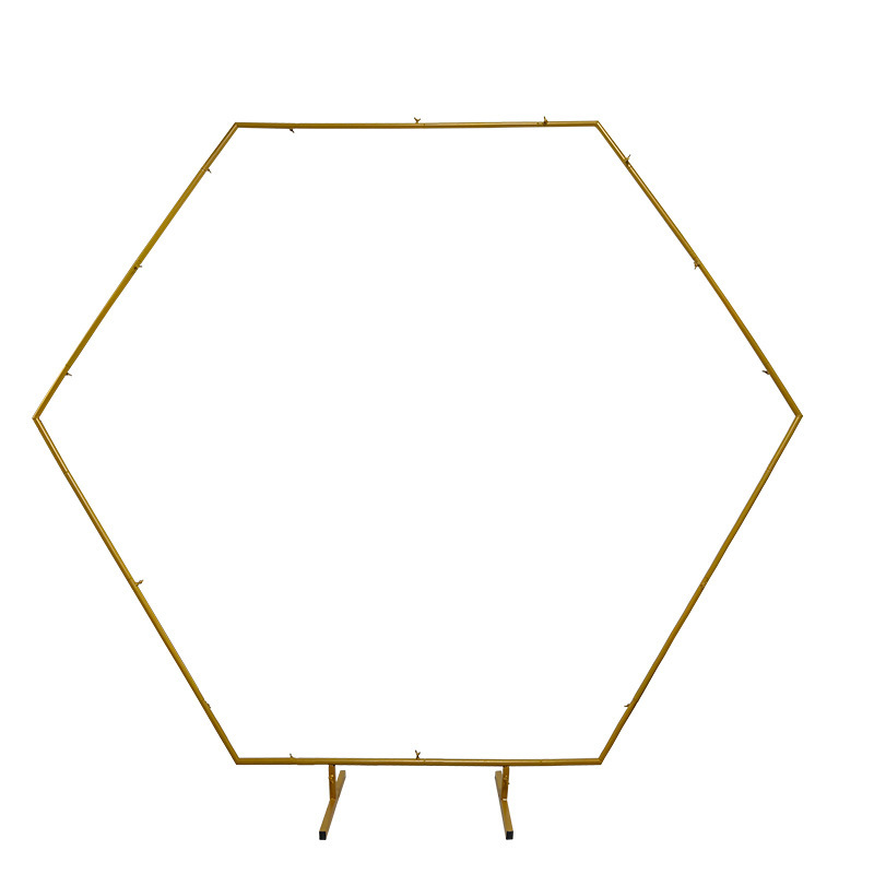 Amazon Iron Hexagonal Balloon Arch Outdoor Venue Props Festival Dress Up Ornament Lawn Wedding Bracket