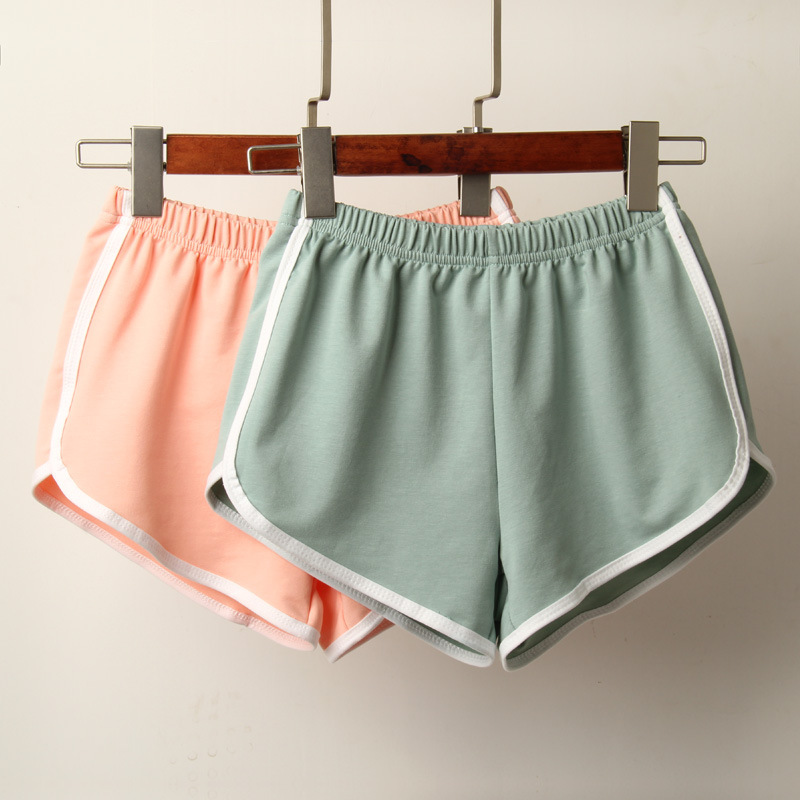 Sports shorts for women summer casual fashion streamlined cotton three-quarter pants new Korean style beach hot pants