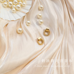 ins pleated cream rice silky jewelry background cloth photo props pearl jewelry nail photography photography decoration cloth