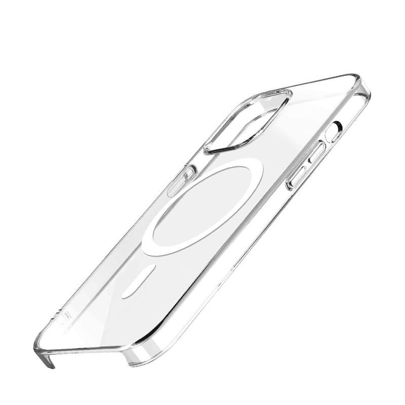 Suitable for Apple 15 transparent mobile phone case iphone14Promax half pack magnetic Magsafe original animation 13