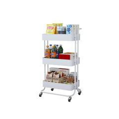 Kitchen storage rack floor-standing three-layer snack vegetable rack plastic PP kitchen sandwich trolley storage rack