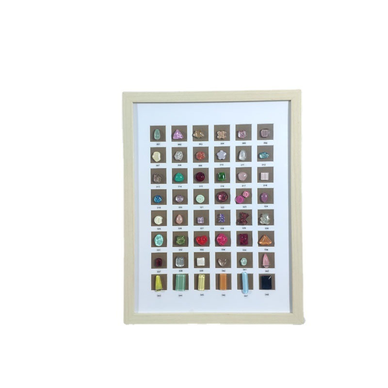 Water ripple nail art pattern color card, oval square flat rectangular nail art color card beads, transparent nail chip beans