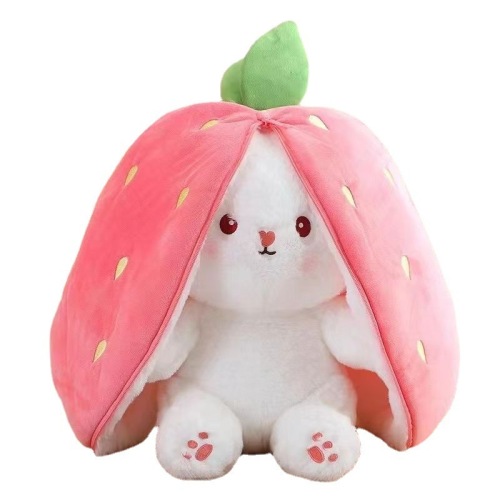 Cross-border strawberry rabbit transformed into bunny doll carrot rabbit plush toy doll pillow