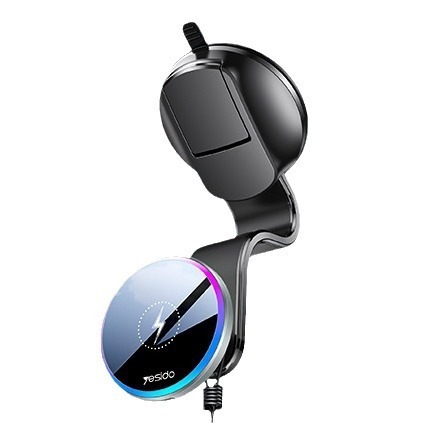 yesido15w magnetic car wireless fast charging mobile phone holder LED racing atmosphere light strong magnetic mobile phone wireless charging
