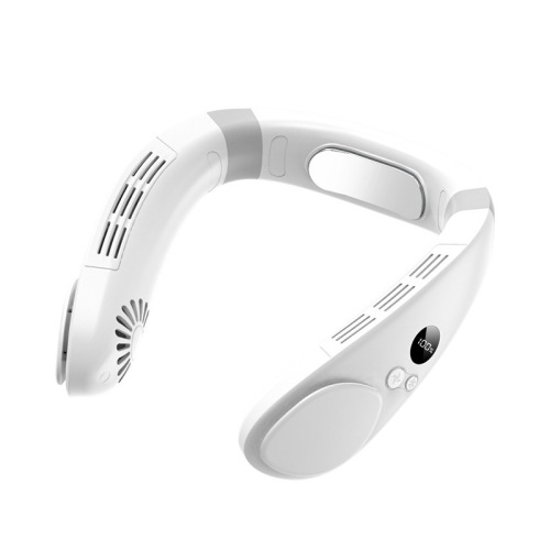 Mini fan retractable semiconductor refrigeration air conditioning fan neck cooling instrument silent leafless hanging neck fan