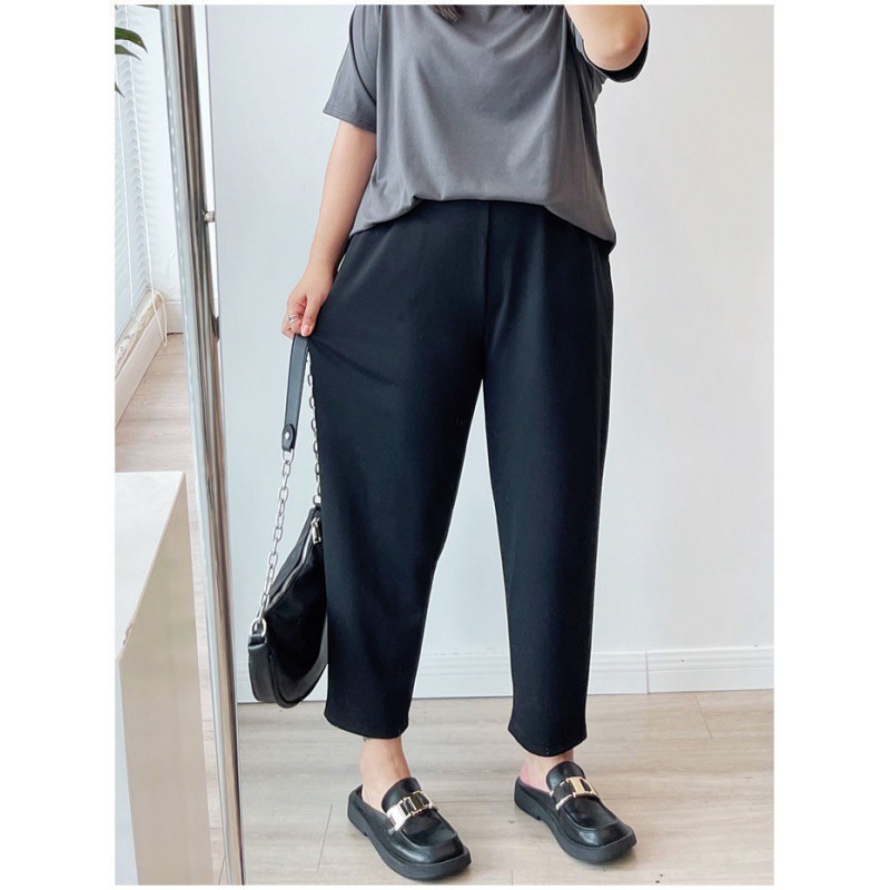 240 pounds plus fat plus size harem pants for women summer fat MM loose high waist slim nine-point casual carrot pants 300