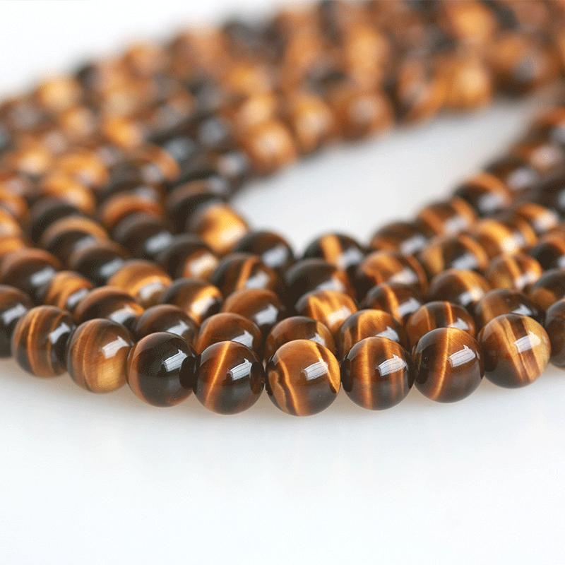 Natural yellow tiger eye stone loose beads 7A6A4A yellow tiger eye stone semi-finished long chain Mingyuan jewelry factory direct sales