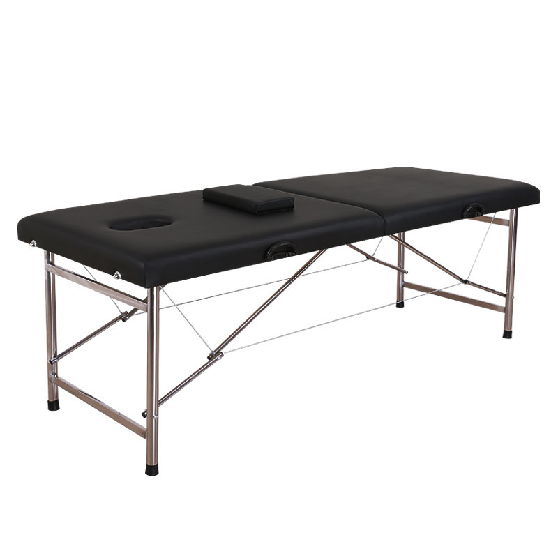 Stainless steel massage bed household portable parallel bars reinforced massage moxibustion fire therapy bed folding convenient beauty bed