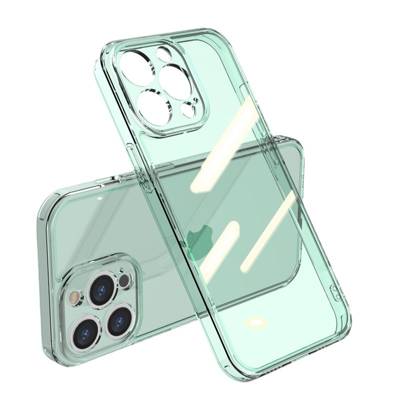 Suitable for Apple 15 fully transparent glass mobile phone case 13pro hard 14Max high transparency all-inclusive iPhone 12 simple 11