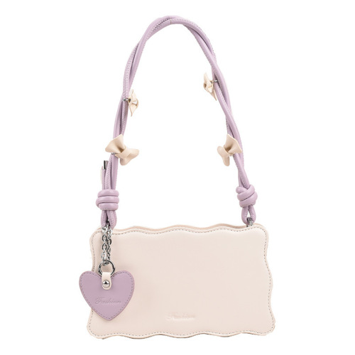 Niche Korean armpit bag for women summer new bow girl small square bag fashionable shoulder bag