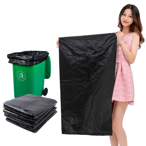 Black large garbage bag wholesale thickened and large disposable plastic bag property cleaning bag pe flat pocket