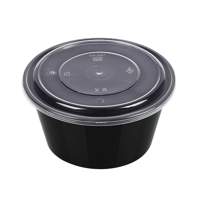 Mingxing round 1000ML disposable lunch box plastic packed thickened take-out lunch box fast food lunch soup bowl with lid