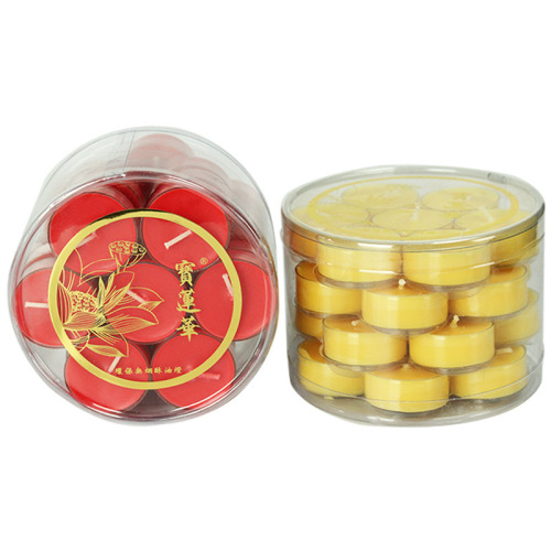 Baolianhua's new butter lamp 4 hours 28 capsules colorful thickened rubber shell plant butter small candle Buddhist supplies