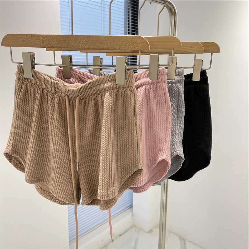 Twist pink casual sports shorts for women summer high waisted wide leg slimming white elastic waist running fitness hot pants