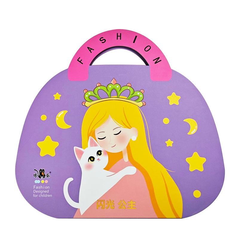 Cross-border English Bazaar Princess Cosmetic Bag Girls Diamond Stickers Handmade DIY Toy Stickers Quiet Book Children