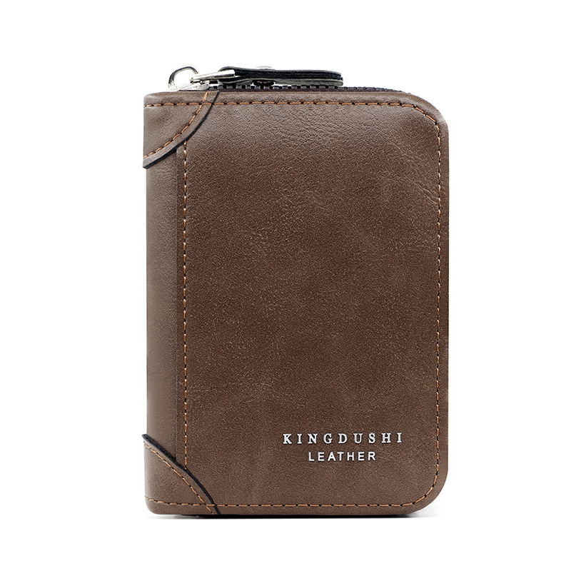 Simple and versatile business commuter men's accordion card holder large capacity multifunctional practical zipper change money document holder