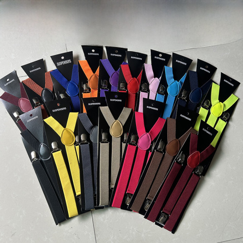 Suspender Clip Adult Suspenders Men's and Women's Suspenders Elastic Solid Color Suspender Clip Factory Direct Sales Spot Wholesale