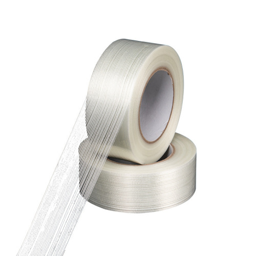 Fiber tape transparent stripe high-viscosity strong non-residue adhesive wear-resistant battery electrical package bundling glass fiber tape